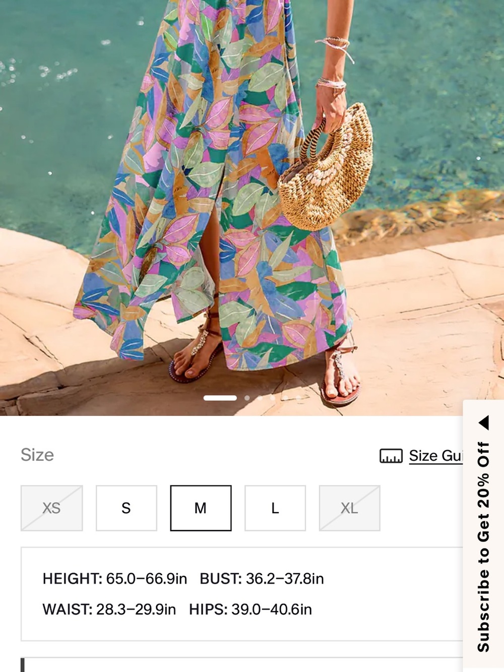 NWT CupShe Dreamy Blossom Abstract Maxi Dress size M - Picture 7 of 7